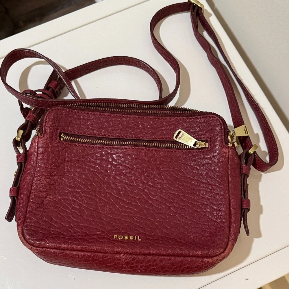 Fossil Women's Piper Toaster Maroon Crossbody Bag